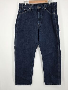 Dickies Carpenter Jeans Relaxed Fit Straight Leg Dark Blue 38x32.
